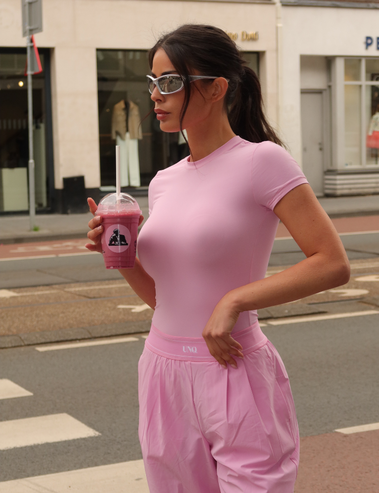 Unique The Label Chelsea Korte Mouw Bubble Gum Roze