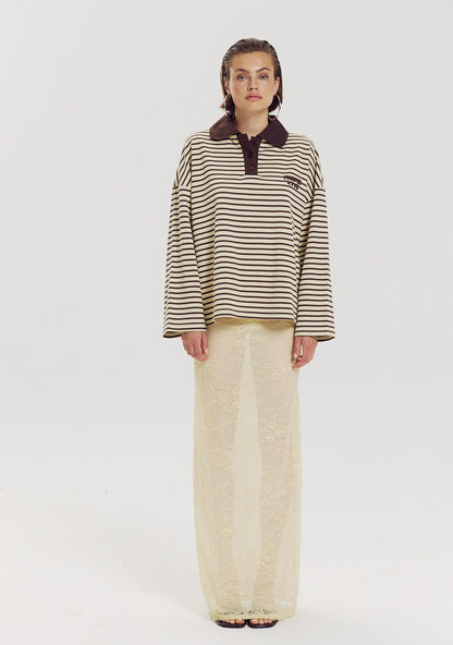 Harper & Yve Pollie Jumper Hot Fudge Stripe