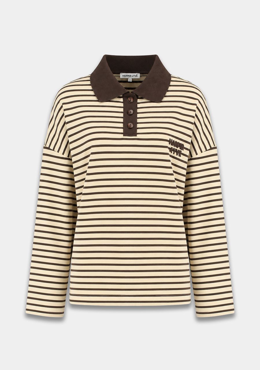 Harper & Yve Pollie Jumper Hot Fudge Stripe