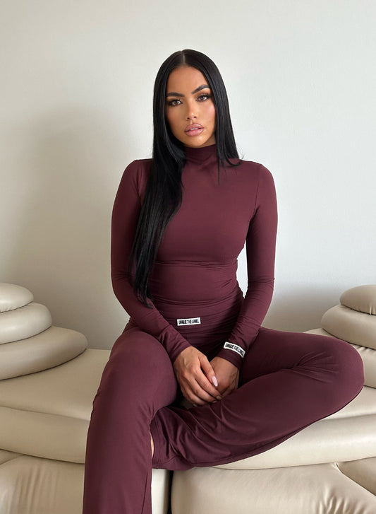 Unique The Label KIMMY TURTLENECK TOP- DEEP CHERRY