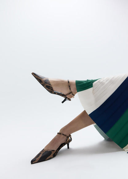 Lola Casademunt Animal Print Kitten Heels