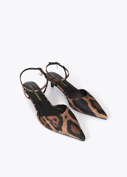 Lola Casademunt Animal Print Kitten Heels