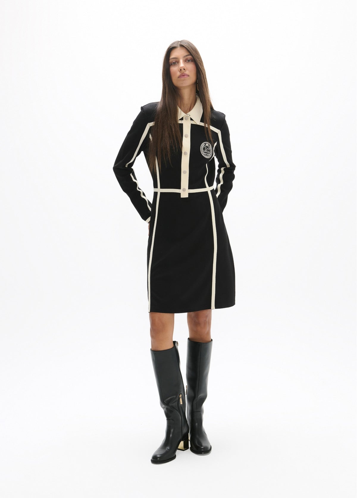 Lola Casademunt Roma Knit Polo Dress – Bicolor
