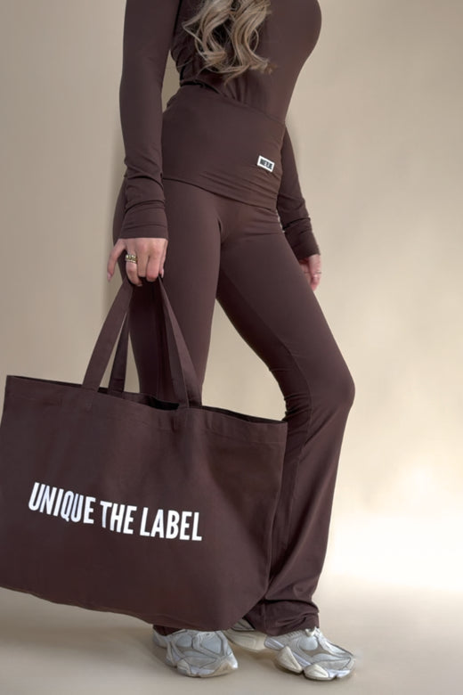 UNIQUE CANVAS TOTE BAG - CHOCOLATE