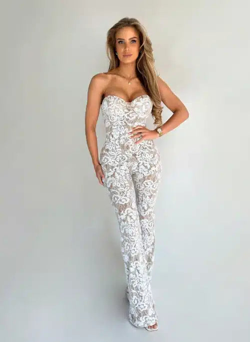 Unique The Label Portia Jumpsuit White