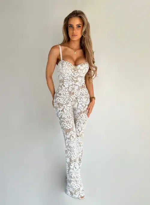 Unique The Label Portia Jumpsuit White